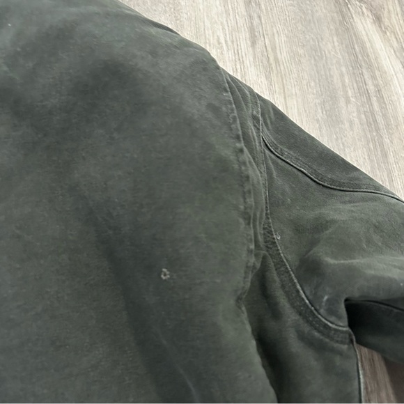 Vintage Carhartt Duck Canvas Jacket Quilted  Mens S Moss Green Barn Chore Arctic - Picture 14 of 15